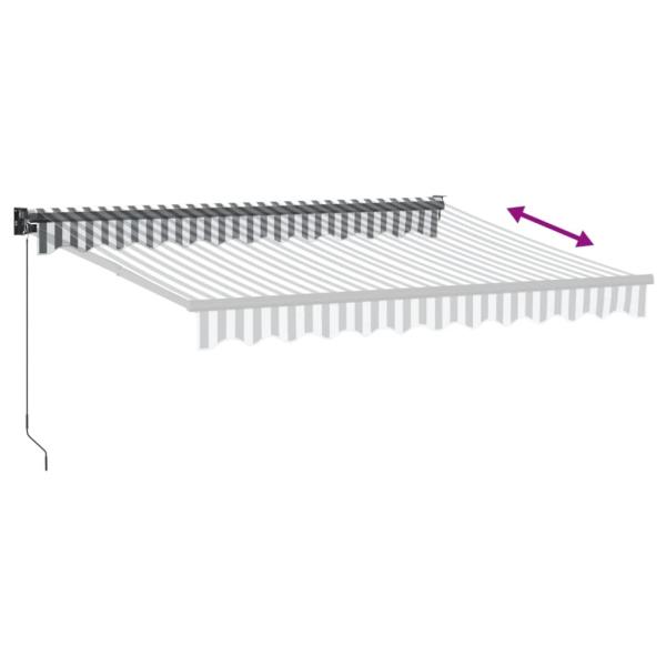 Markise Einziehbar Anthrazit und Weiß 3x2,5 m Stoff & Aluminium