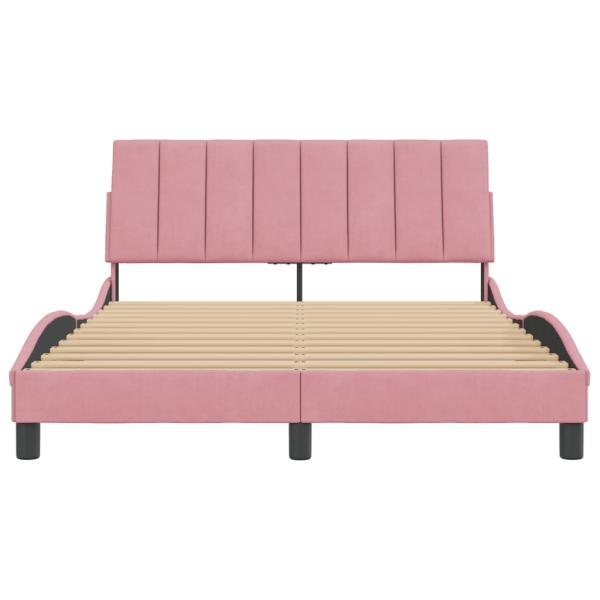 Bettgestell mit Kopfteil Rosa 120x200 cm Samt