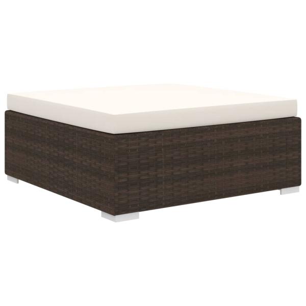 10-tlg. Garten-Lounge-Set mit Auflagen Poly Rattan Braun