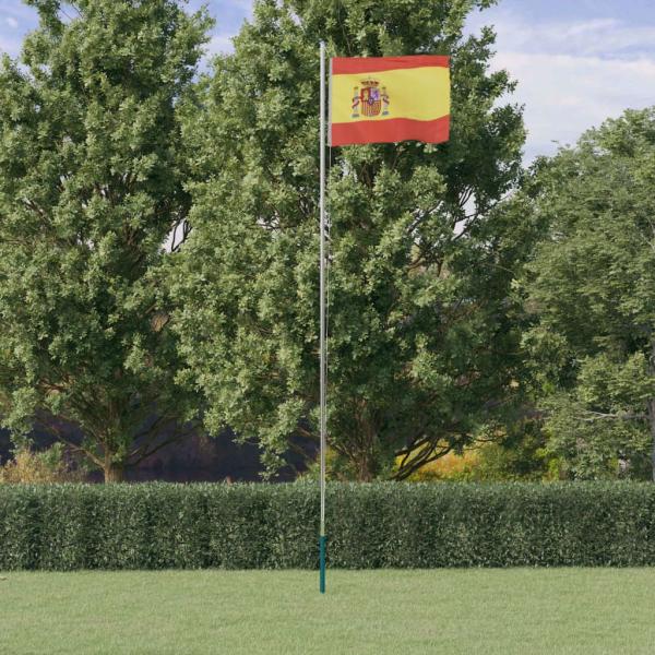 ARDEBO.de - Flagge Spaniens mit Mast 6,23 m Aluminium