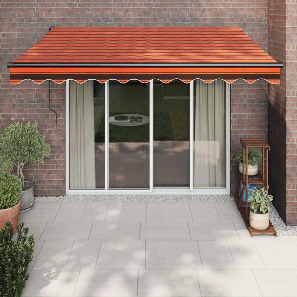 ARDEBO.de - Elektrische Markise mit Kurbel Orange und Braun 3x2,5 m