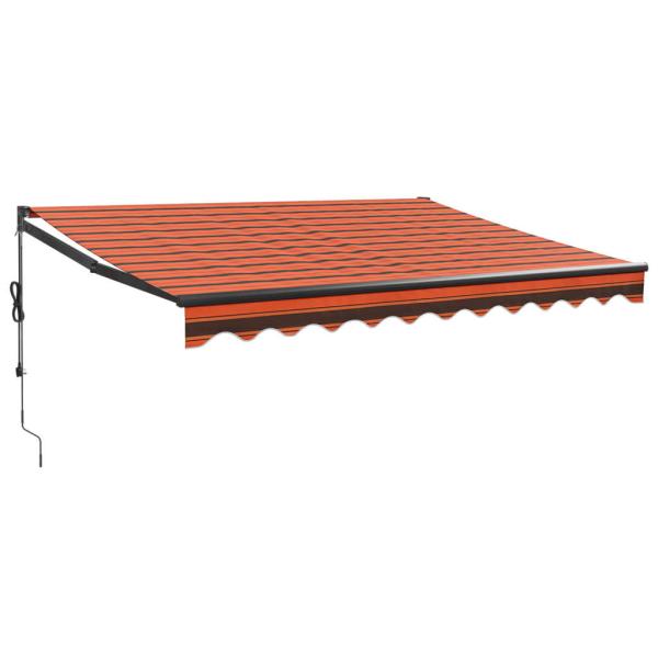 Elektrische Markise mit Kurbel Orange und Braun 3x2,5 m