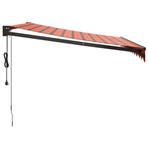 Elektrische Markise mit Kurbel Orange und Braun 3x2,5 m