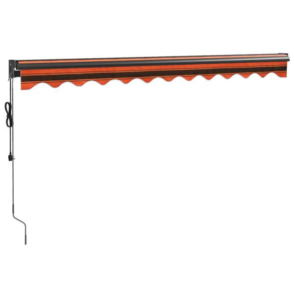 Elektrische Markise mit Kurbel Orange und Braun 3x2,5 m