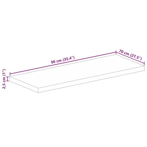 Tischplatte 90x70x2,5 cm Rechteckig Massivholz Akazie