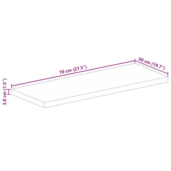 Tischplatte 70x50x3,8 cm Rechteckig Massivholz Akazie
