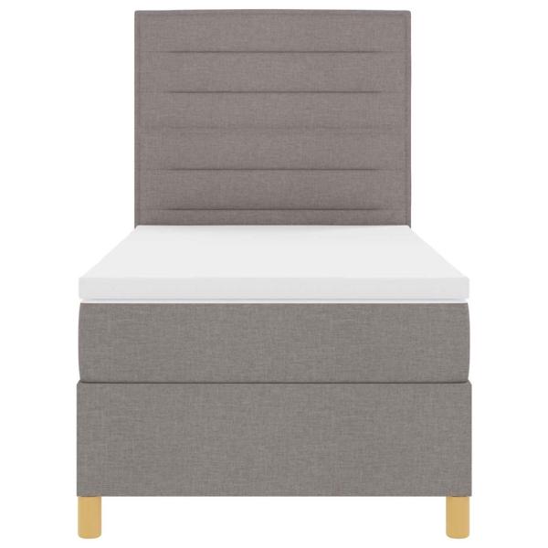 Boxspringbett mit Matratze Taupe 100x200 cm Stoff