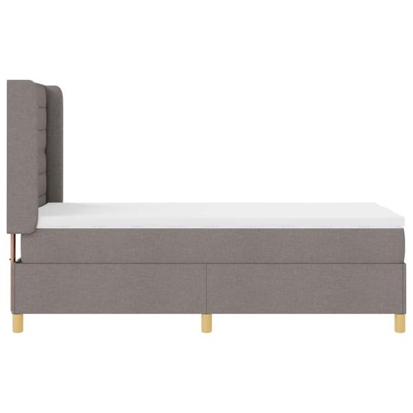 Boxspringbett mit Matratze Taupe 100x200 cm Stoff
