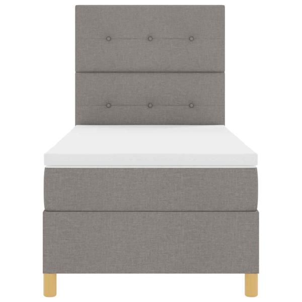 Bettgestell mit Matratze Taupe Stoff 100 x 200 cm Bettgestell