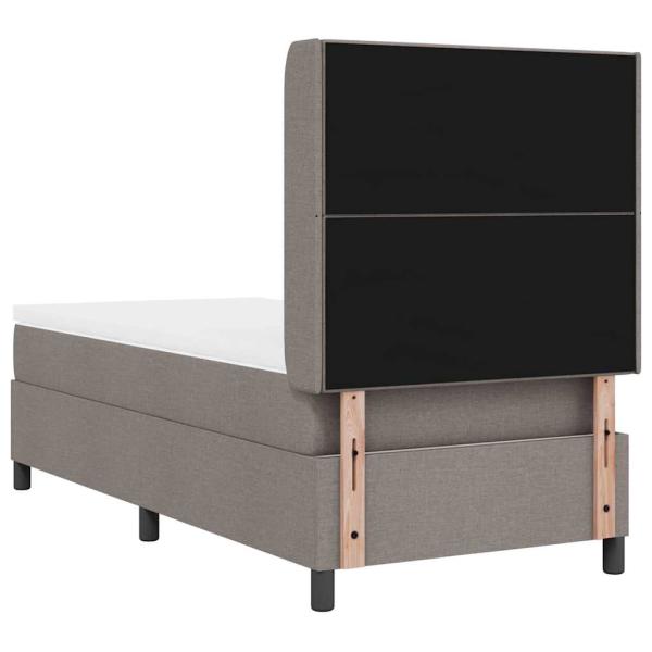 Boxspringbett mit Matratze & LED Taupe 100x200 cm Stoff