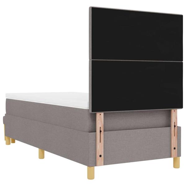 Boxspringbett mit Matratze & Bank Taupe 100x200 cm Stoff
