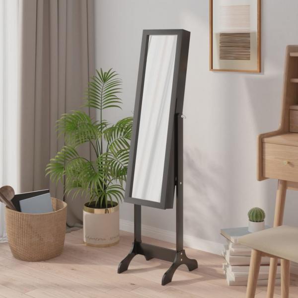ARDEBO.de - Standspiegel Schwarz 34x37x146 cm