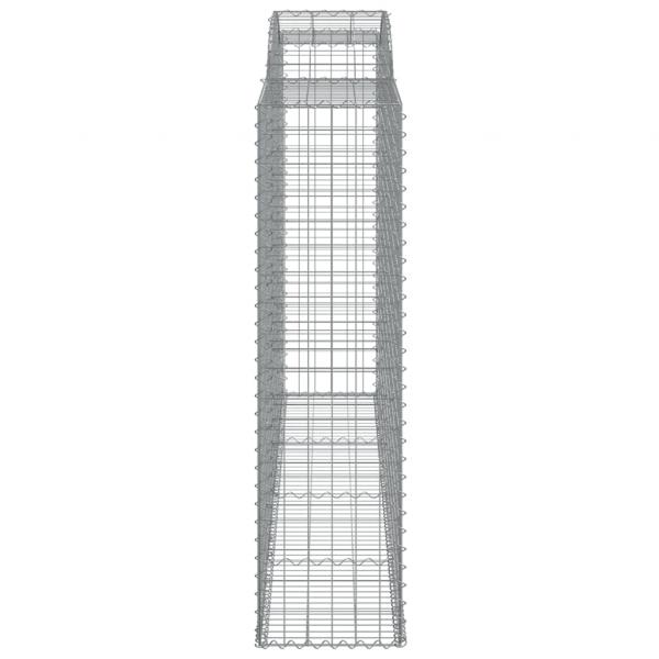 Gabionen mit Hochbogen 2 Stk. 300x50x180/200cm Verzinktes Eisen