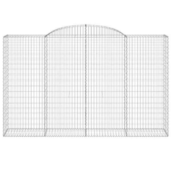 Gabionen mit Hochbogen 4 Stk. 300x50x180/200cm Verzinktes Eisen