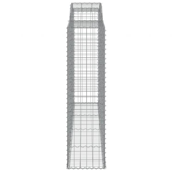 Gabionen mit Hochbogen 4 Stk. 300x50x180/200cm Verzinktes Eisen