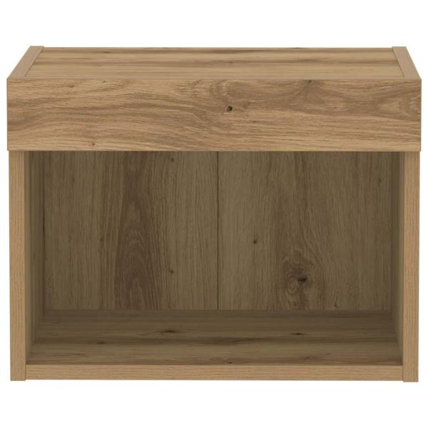 Wandschrank mit LED-Leuchten Artisan Eiche 40x30x30 cm