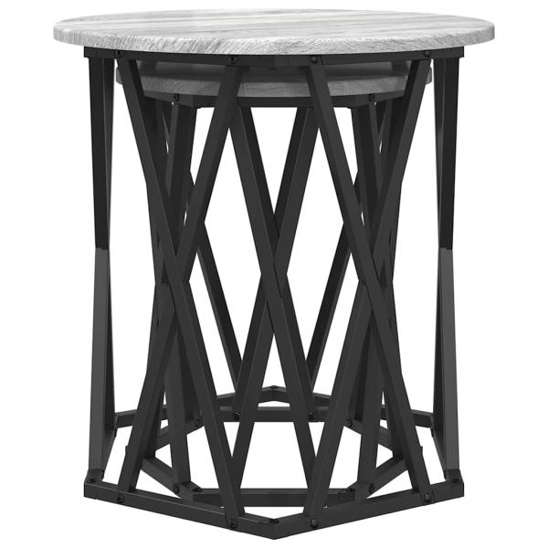 Beistelltische 2er Set Grau Sonoma Holzwerkstoff