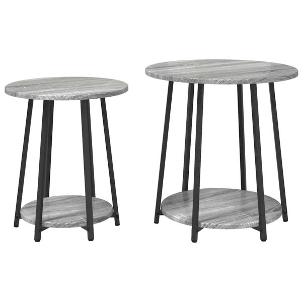Beistelltisch 2er Set Grau aus Holzwerkstoff und Metall