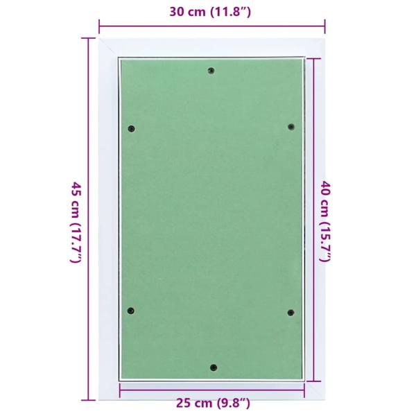 Zugangspanel mit Alurahmen und Gipskarton 250x400 mm