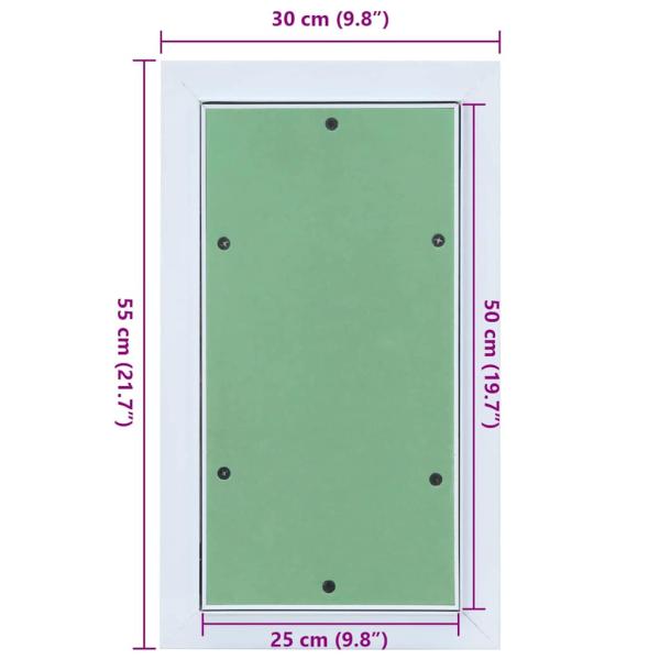 Zugangspanel mit Aluminiumrahmen und Gipskarton 250x500 mm
