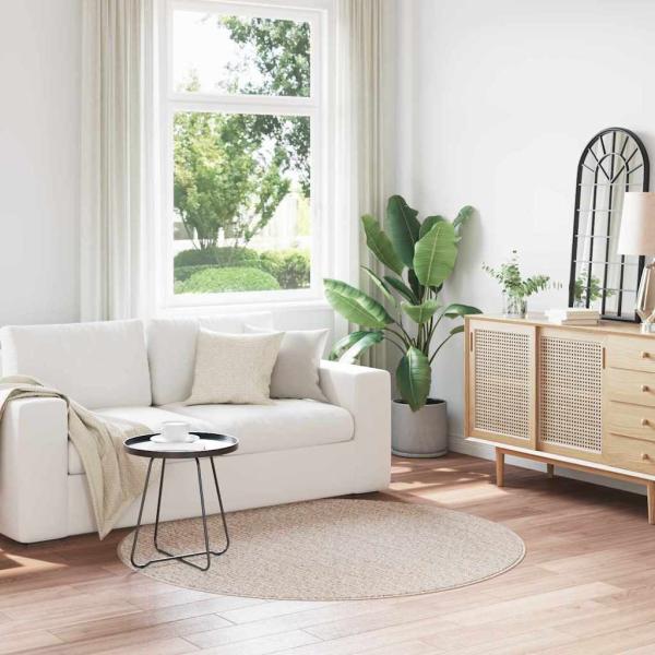 ARDEBO.de - Flauschiger Teppich mit Latexrücken Creme ø160 cm