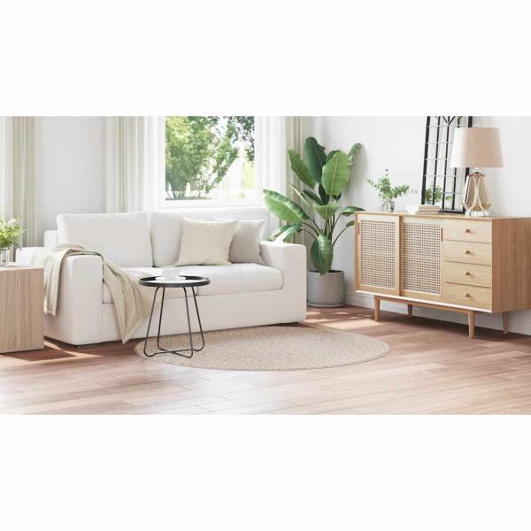 Flauschiger Teppich mit Latexrücken Creme ø160 cm
