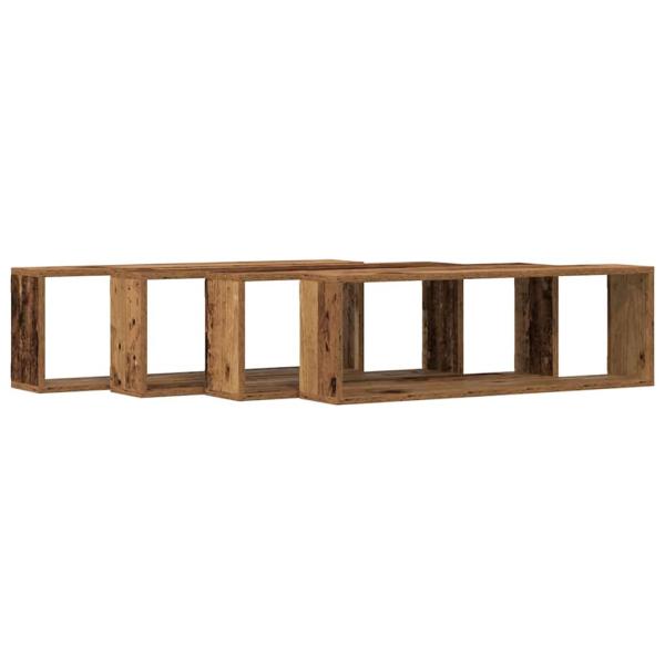 Wandregale 4er Set Altholz 80x15x26 cm Holzwerkstoff