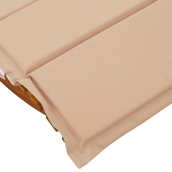 Sonnenliege Set aus 2 Beige Holz und gepolsterter Stoff Groß