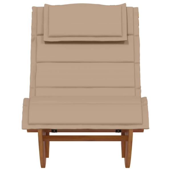 Sonnenliege Set aus 2 Taupe Massivholz Akazie Standard