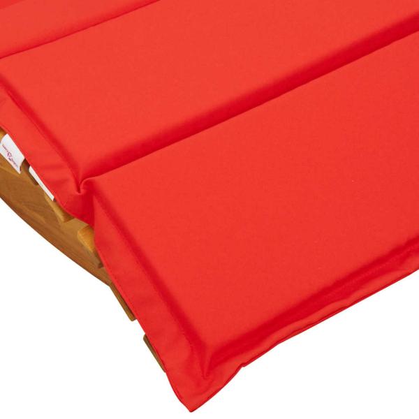 Sonnenliege Set aus 2 Rot Holz und Stoff Standard Faltbar