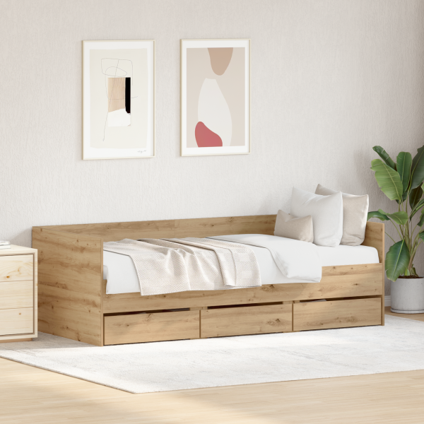 Tagesbett mit Kopfteil Artisan-Eiche 90 x 190 cm Holzwerkstoff