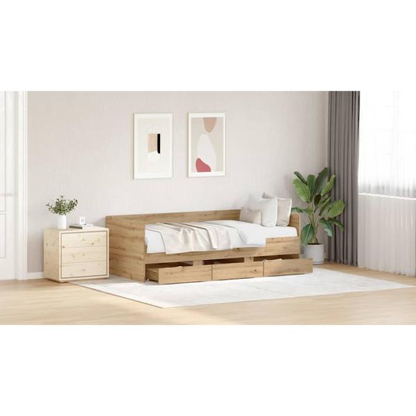 Tagesbett mit Kopfteil Artisan-Eiche 90 x 190 cm Holzwerkstoff