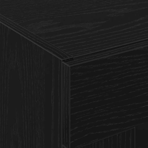 Wandmontierter Schrank Set aus 2 Schwarze Eiche Massivholz, Glas