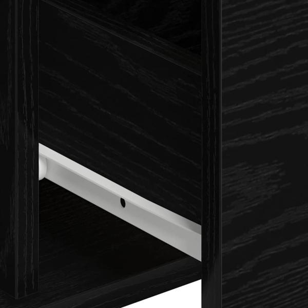 Anrichte Set aus 2 Schwarzes Eichenholz Holz, Metallgriffe Mittel