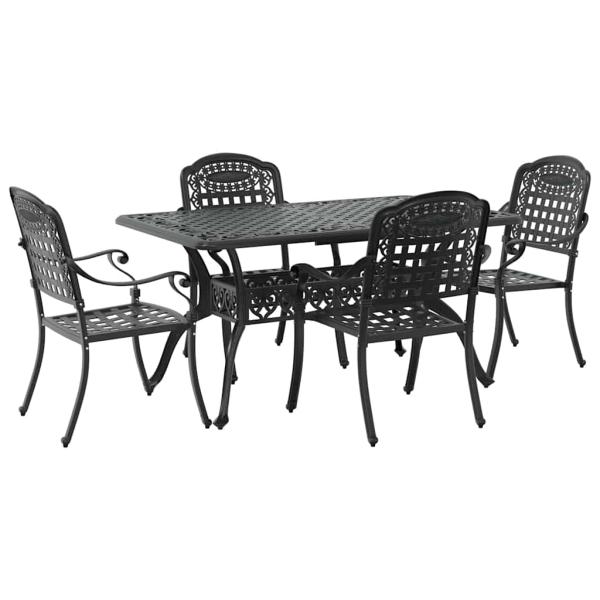 Set aus 3 Schwarz Gussaluminium Mittel Dekorative Intarsien