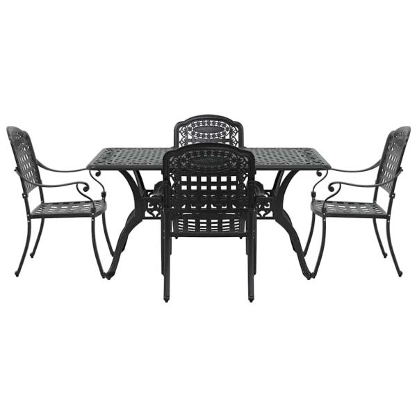 Set aus 3 Schwarz Gussaluminium Mittel Dekorative Intarsien