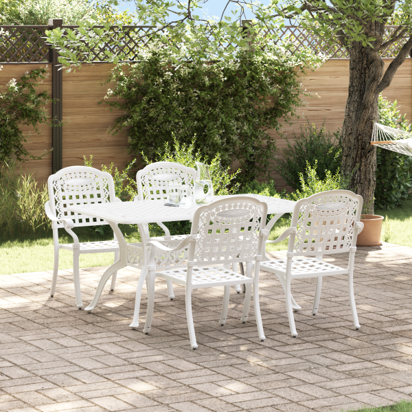Set aus 3 Weiß Gussaluminium Groß Dekorative Intarsien