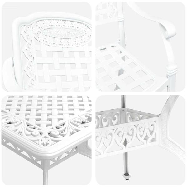 Set aus 3 Weiß Gussaluminium Groß Dekorative Intarsien