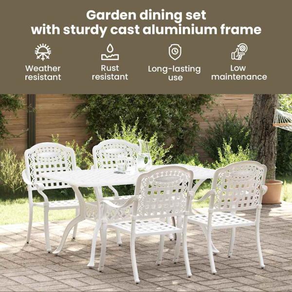 Set aus 3 Weiß Gussaluminium Groß Dekorative Intarsien