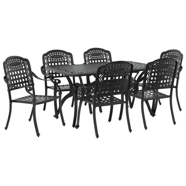 Set aus 4 Schwarz Gussaluminium Mittel Dekorative Intarsien