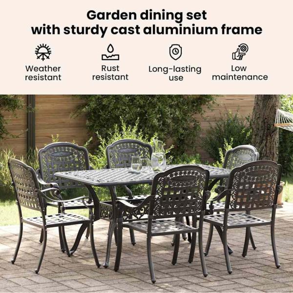 Set aus 4 Schwarz Gussaluminium Mittel Dekorative Intarsien
