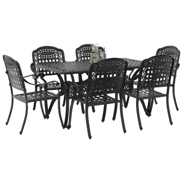 Set aus 4 Schwarz Gussaluminium Mittel Dekorative Intarsien