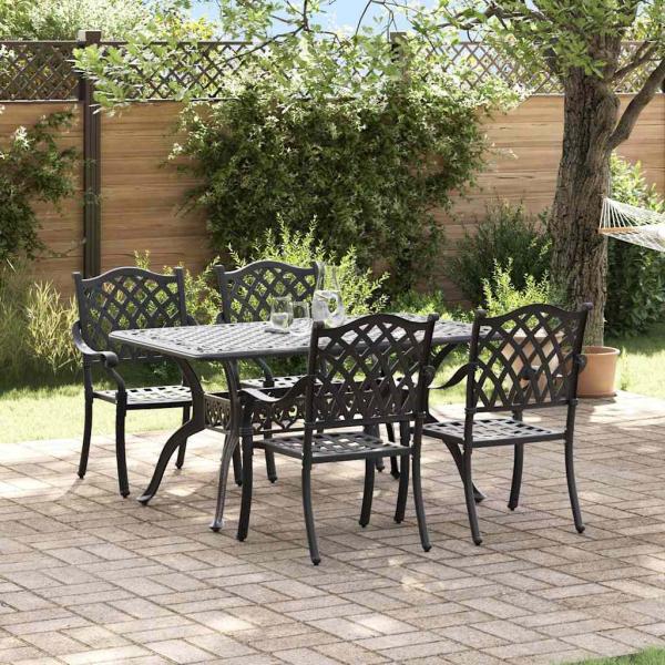 Set aus 3 Schwarz Gussaluminium Mittel Stylisches Design