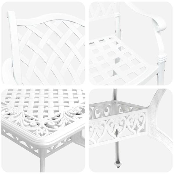 Set aus 3 Weiß Guss-Aluminium 150x90x72 cm Langlebig