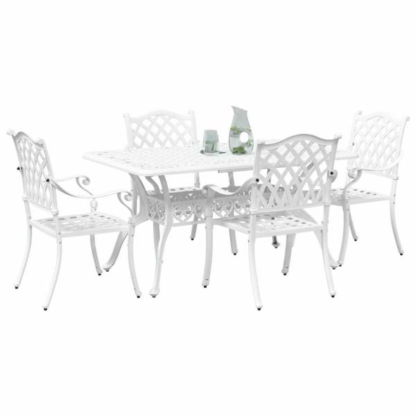 Set aus 3 Weiß Guss-Aluminium 150x90x72 cm Langlebig