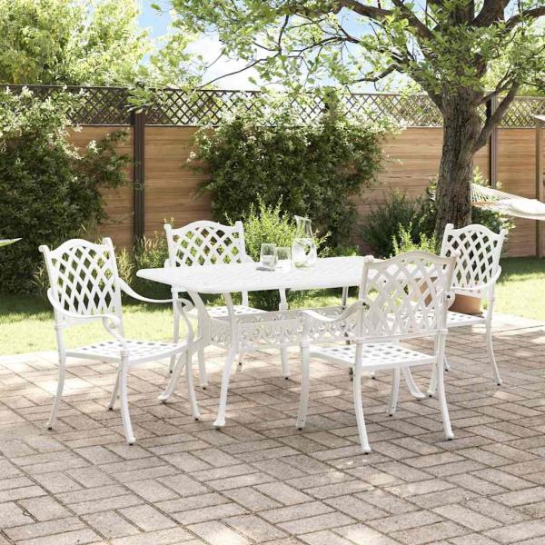 Set aus 3 Weiß Guss-Aluminium 150x90x72 cm Langlebig