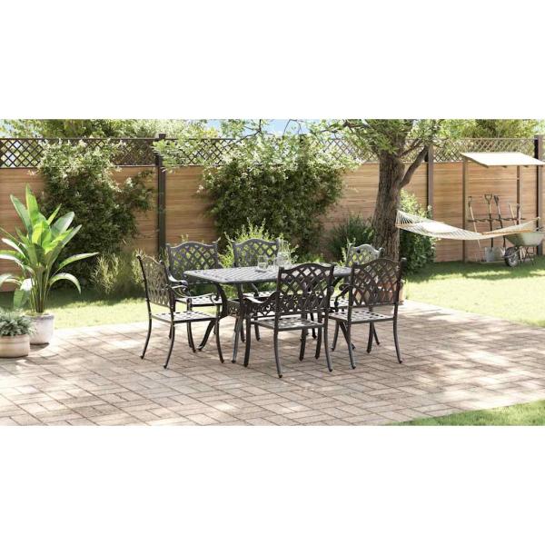 Set mit 4 Schwarz Gussaluminium 6-Sitzer Platz für viele