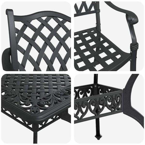 Set mit 4 Schwarz Gussaluminium 6-Sitzer Platz für viele