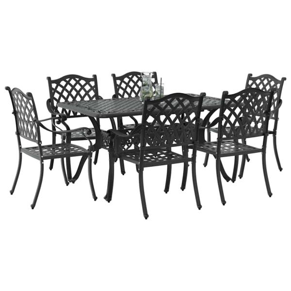 Set mit 4 Schwarz Gussaluminium 6-Sitzer Platz für viele