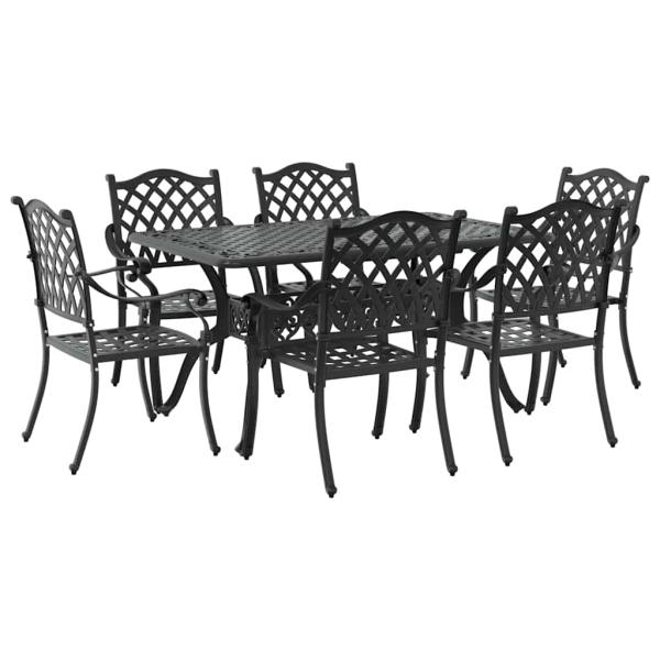 Set mit 4 Schwarz Gussaluminium 6-Sitzer Platz für viele